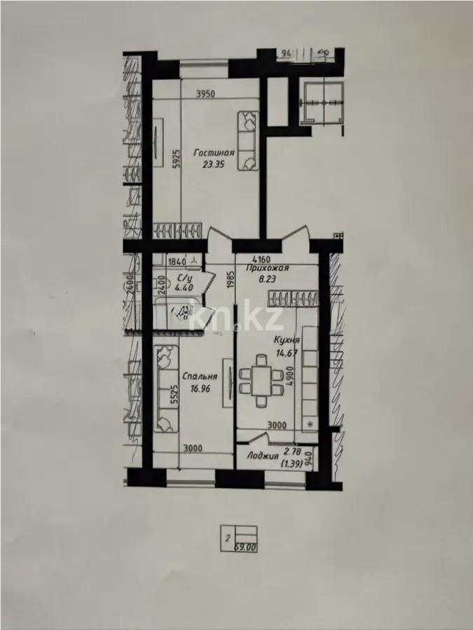 Продажа 2-комнатной квартиры, 69 м², ул. Е-15, дом  16 в Астане - фото 5