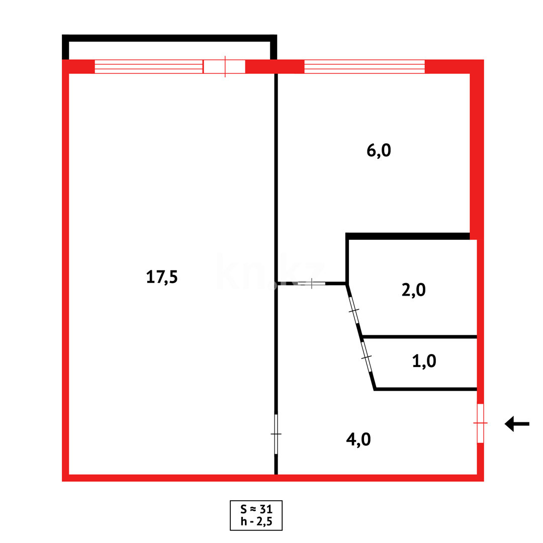 Продажа 1-комнатной квартиры, 33 м², мкр-н Восток-2 в Караганде - фото 8