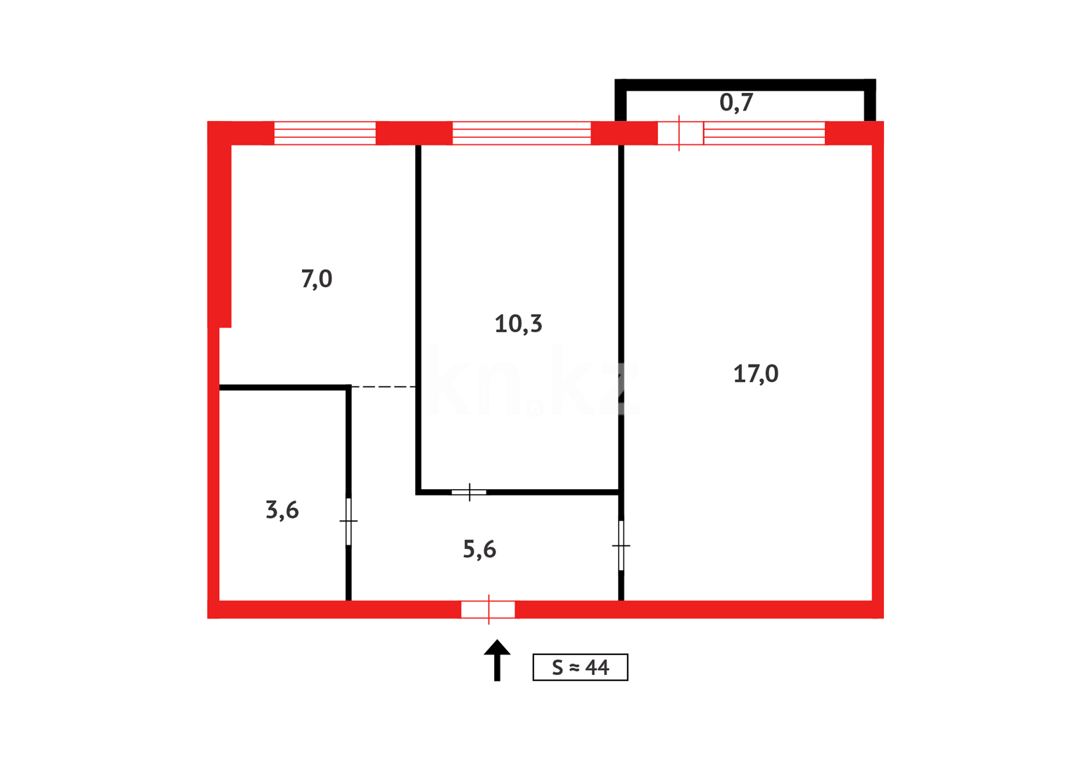 Продажа 2-комнатной квартиры, 44 м² в Караганде - фото 15