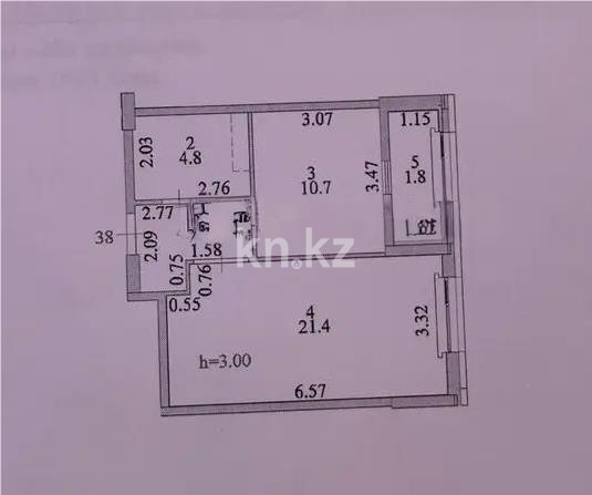 Продажа 1-комнатной квартиры, 43.2 м² в Астане