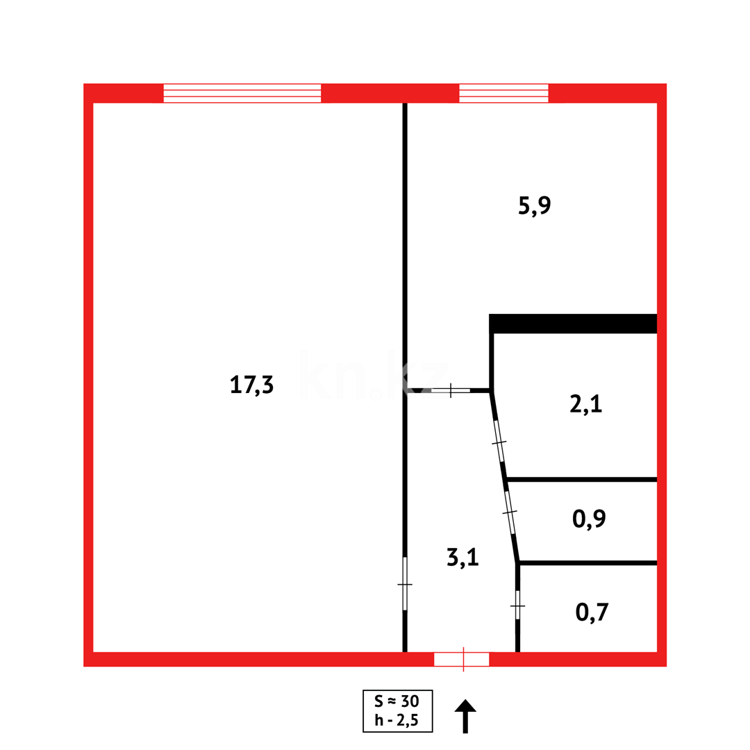 Продажа 1-комнатной квартиры, 29 м² в Караганде - фото 8
