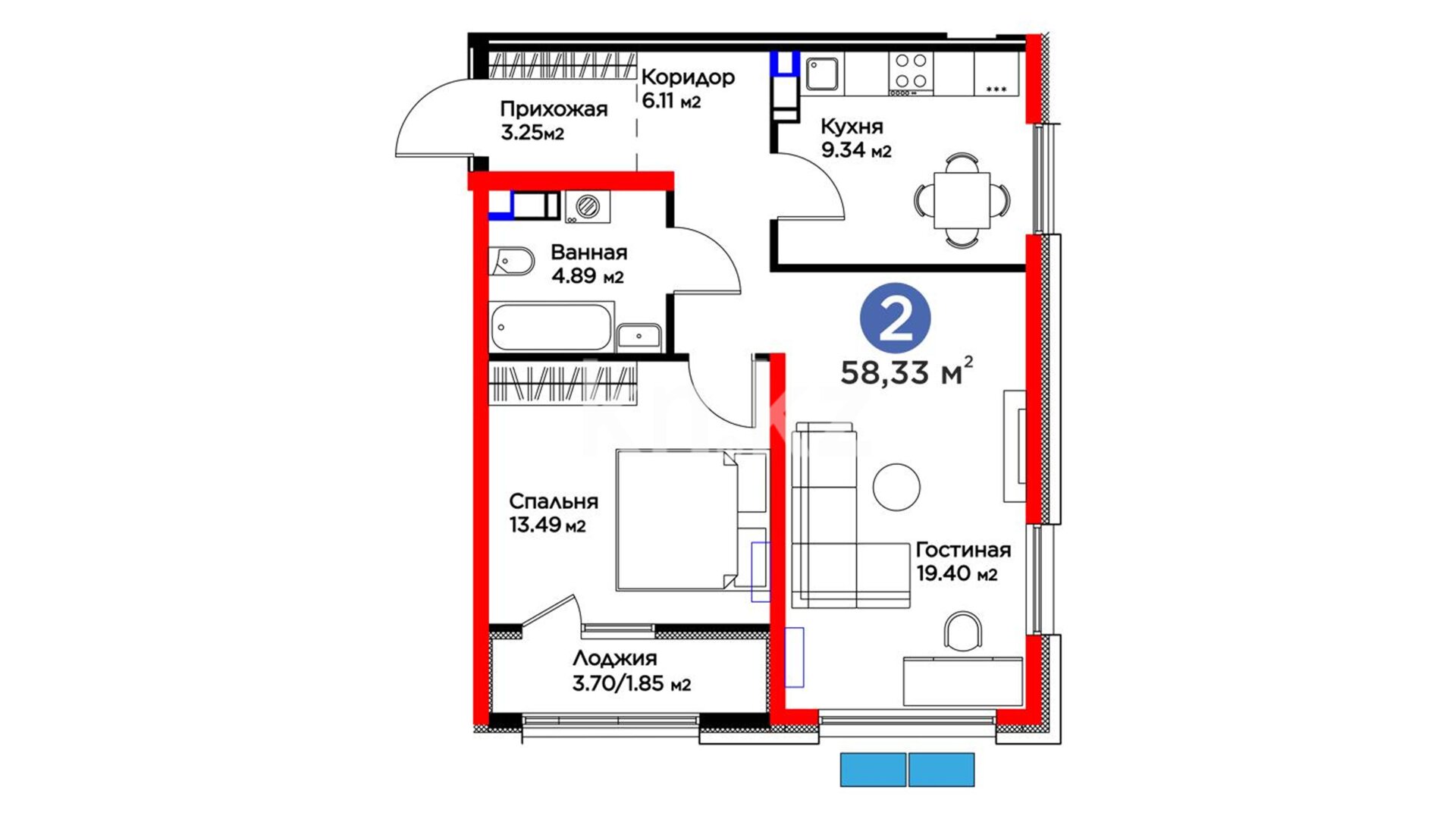 ЖК Arena City. Life, 3-комнатная, цена 51 560 488 ₸, 883 945 ₸&nbsp;/&nbsp;м²