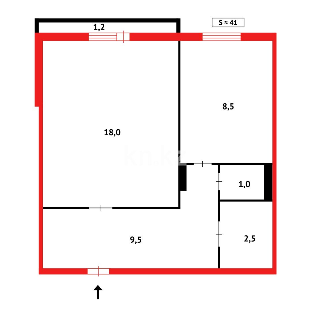 Продажа 2-комнатной квартиры, 41 м² в Караганде - фото 10