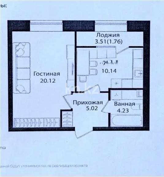 Продажа 1-комнатной квартиры, 41 м² в Астане - фото 5