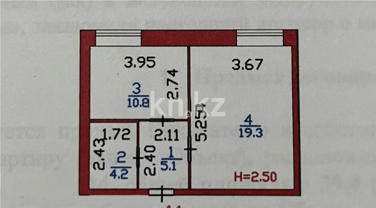 Продажа 1-комнатной квартиры, 39.4 м², ул. Косшыгулулы, дом  11/4 в Астане