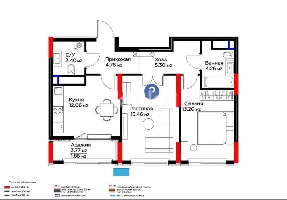 Продажа 2-комнатной квартиры, 60.2 м² в Астане - фото 4