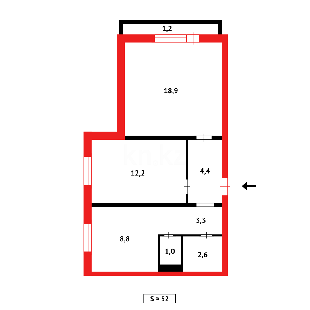 Продажа 2-комнатной квартиры, 52 м² в Абае - фото 5