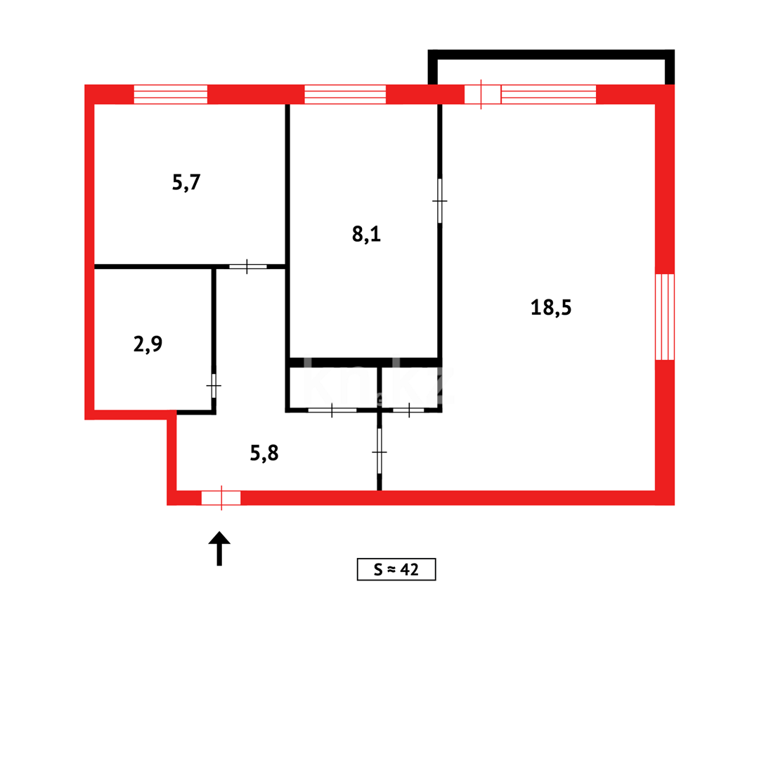 Продажа 2-комнатной квартиры, 44 м² в Темиртау - фото 12