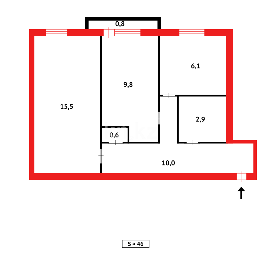 Продажа 2-комнатной квартиры, 46 м² в Темиртау - фото 15