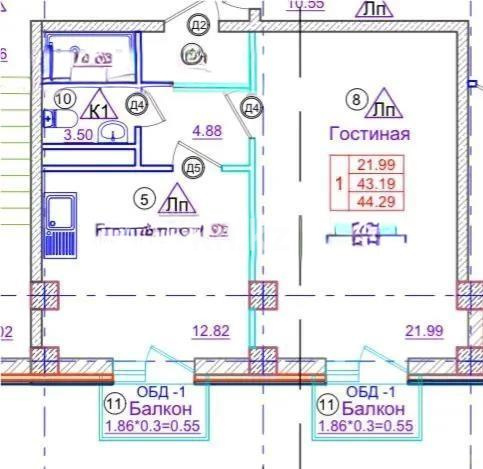 Продажа 1-комнатной квартиры, 44.29 м², ул. Береке, дом  7 стр в Алматы