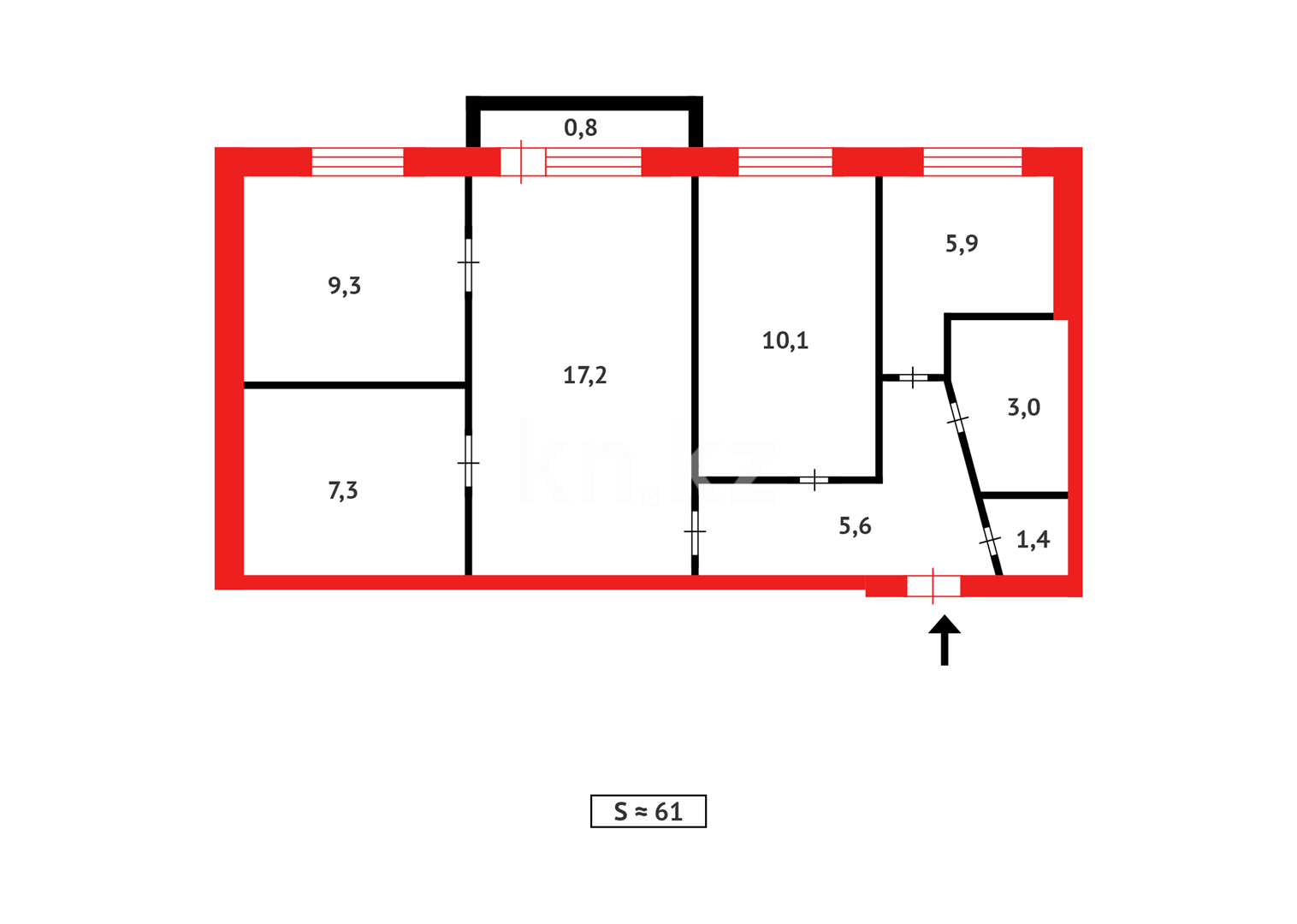 Продажа 4-комнатной квартиры, 61 м², пр. Н. Абдирова в Караганде - фото 14