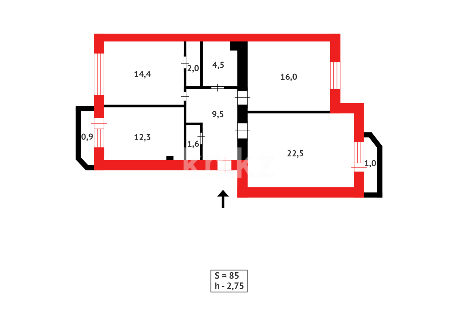 Продажа 3-комнатной квартиры, 84.7 м² в Астане - фото 19