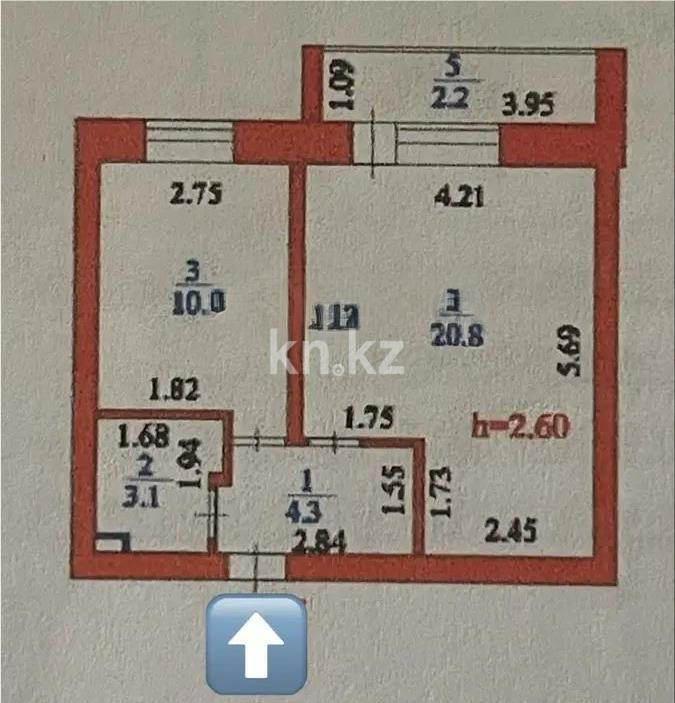 Продажа 1-комнатной квартиры, 41 м² в Астане
