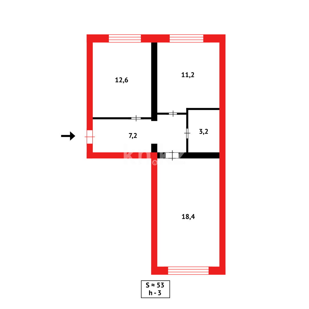 Продажа 2-комнатной квартиры, 54 м² в Караганде - фото 13