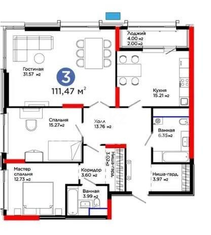 Продажа 3-комнатной квартиры, 112 м² в Астане