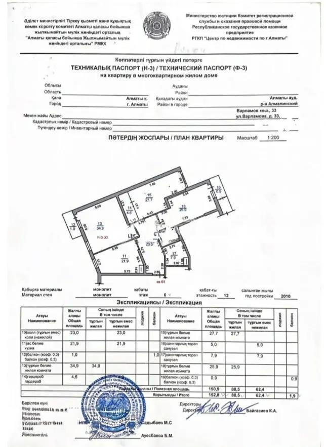 Продажа 3-комнатной квартиры, 153 м² в Алматы