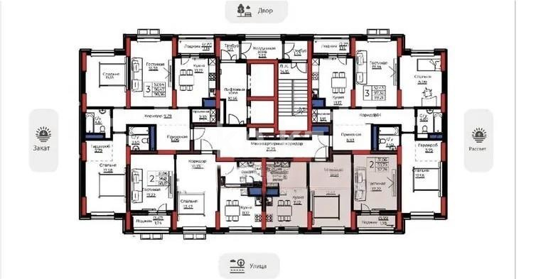 Продажа 2-комнатной квартиры, 57.76 м² в Астане