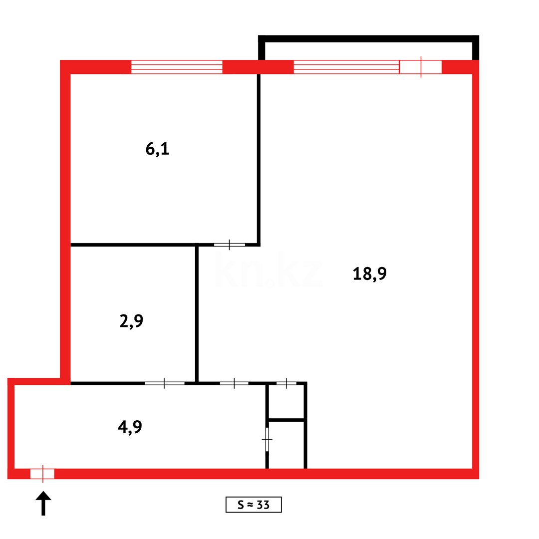 Продажа 1-комнатной квартиры, 33 м² в Темиртау - фото 15