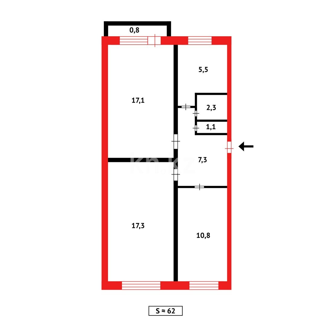 Продажа 3-комнатной квартиры, 62 м² в Абае - фото 9