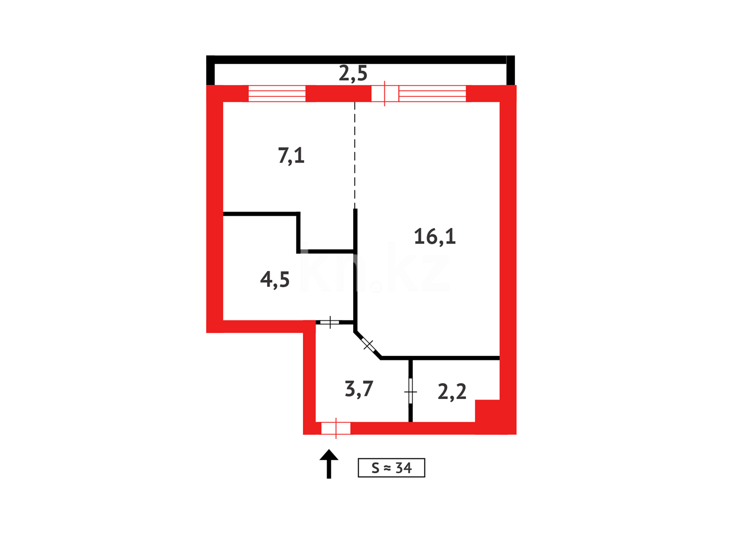 Продажа 1-комнатной квартиры, 33 м² в Темиртау - фото 12