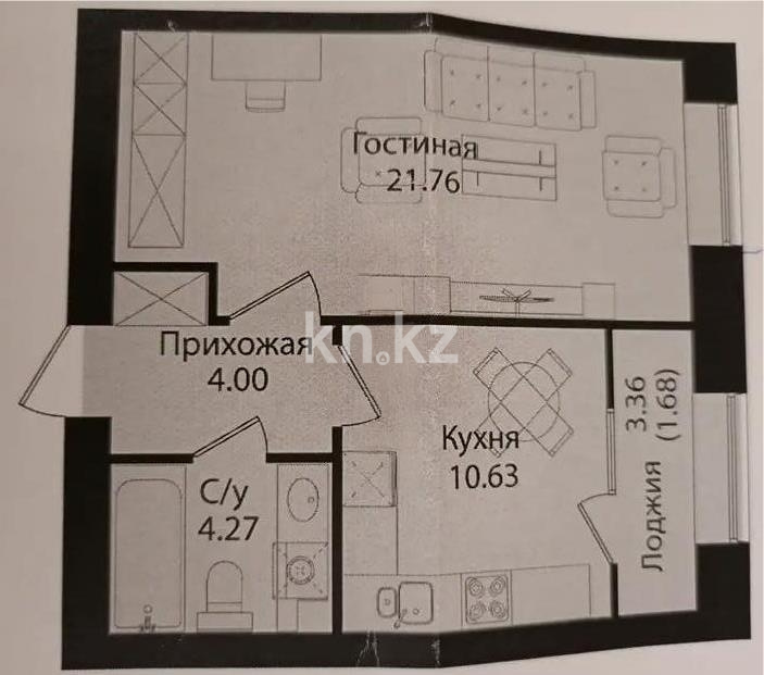Продажа 1-комнатной квартиры, 42.3 м², ул. Айтматова, дом  77/7 в Астане