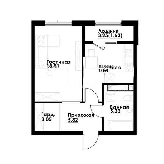 Продажа 1-комнатной квартиры, 41.5 м² в Алматы
