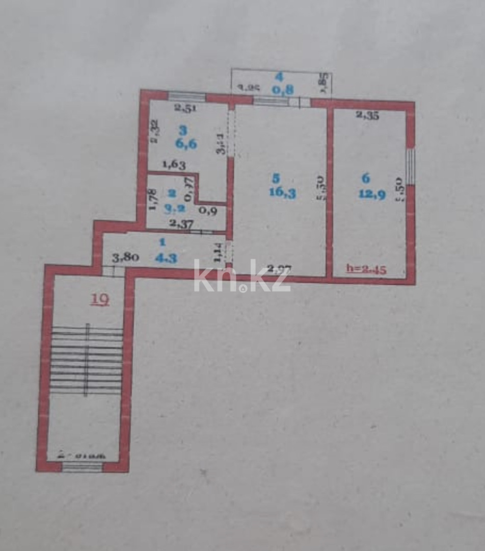 Продажа 2-комнатной квартиры, 44 м², ул. Абая, дом  16а в Атырау