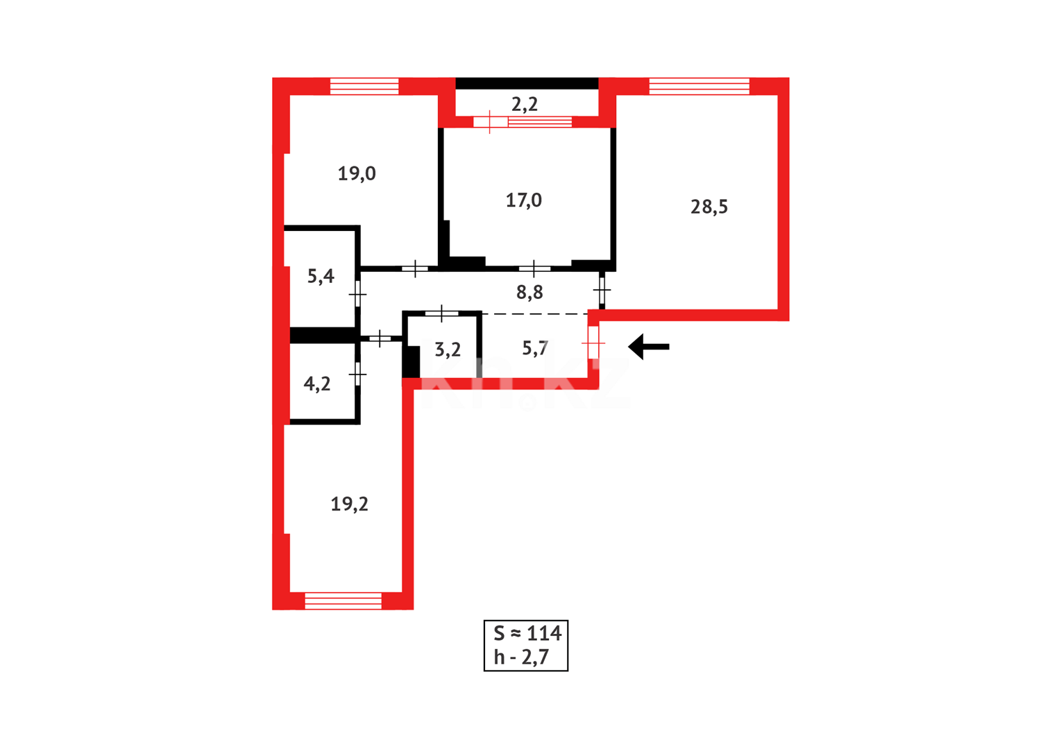 Продажа 3-комнатной квартиры, 113.49 м² в Астане - фото 18