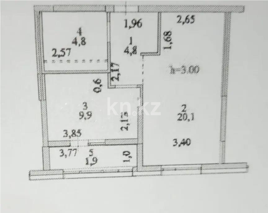 Продажа 1-комнатной квартиры, 41.5 м² в Астане