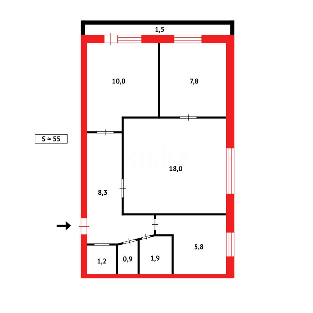 Продажа 3-комнатной квартиры, 54 м², мкр-н 6-й в Темиртау - фото 10