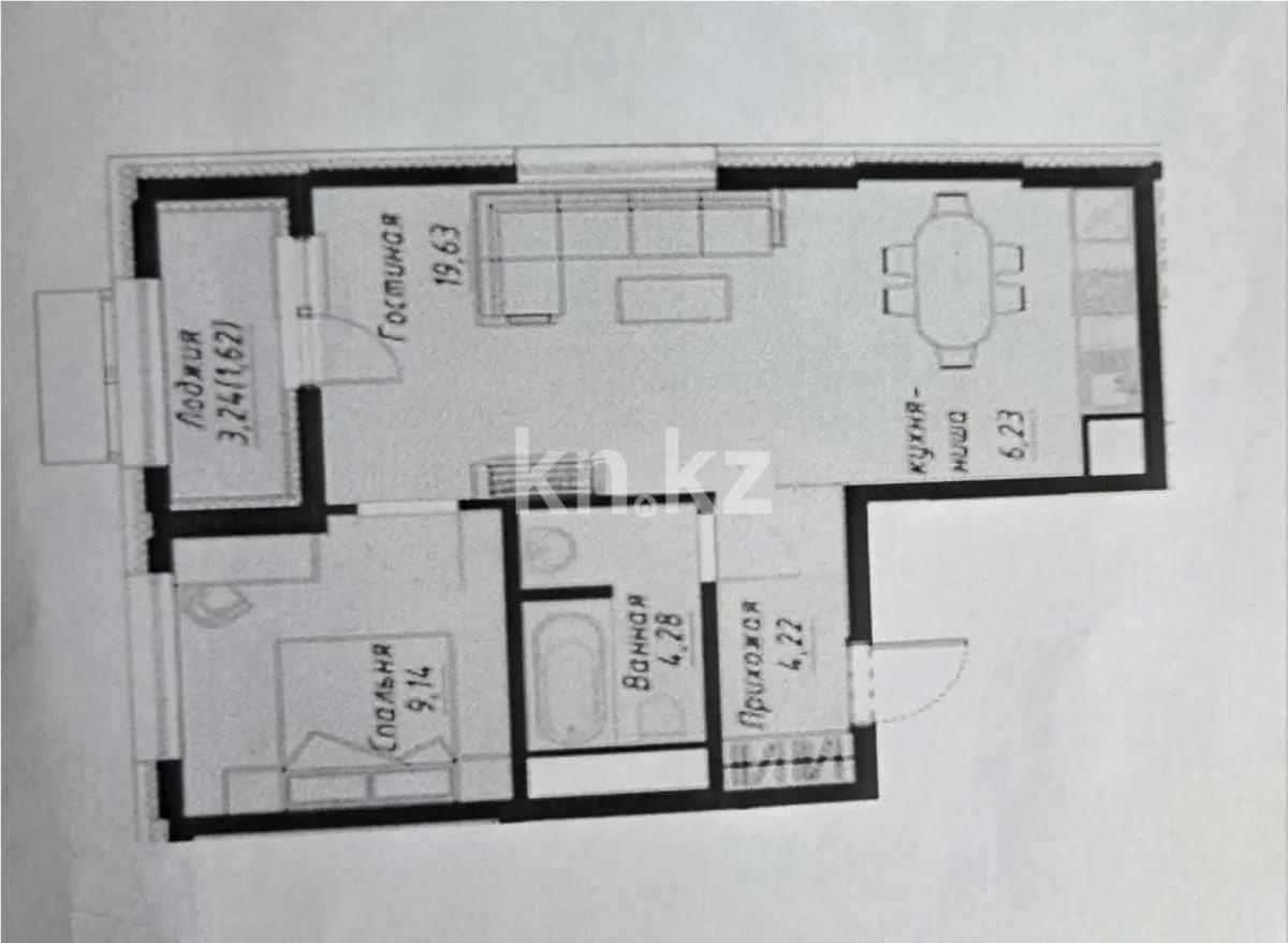 Продажа 2-комнатной квартиры, 46.7 м² в Астане