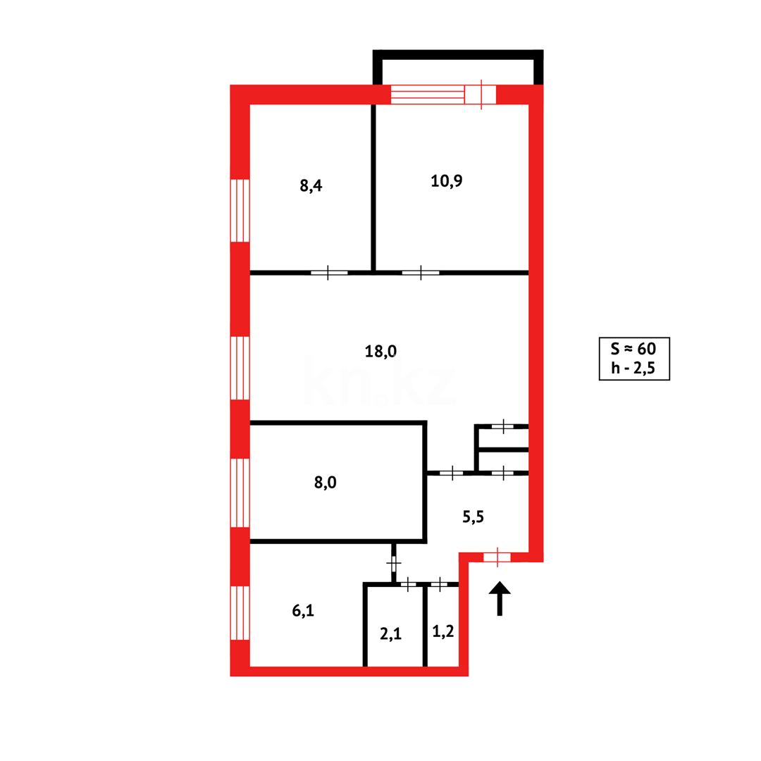 Продажа 4-комнатной квартиры, 61 м² в Темиртау - фото 10