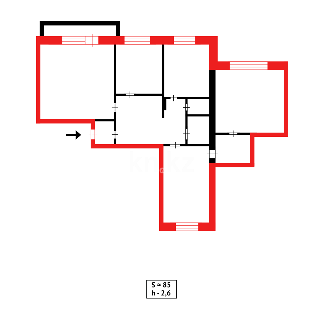 Продажа 4-комнатной квартиры, 84 м², ул. Таттимбета, дом  6 в Караганде - фото 20