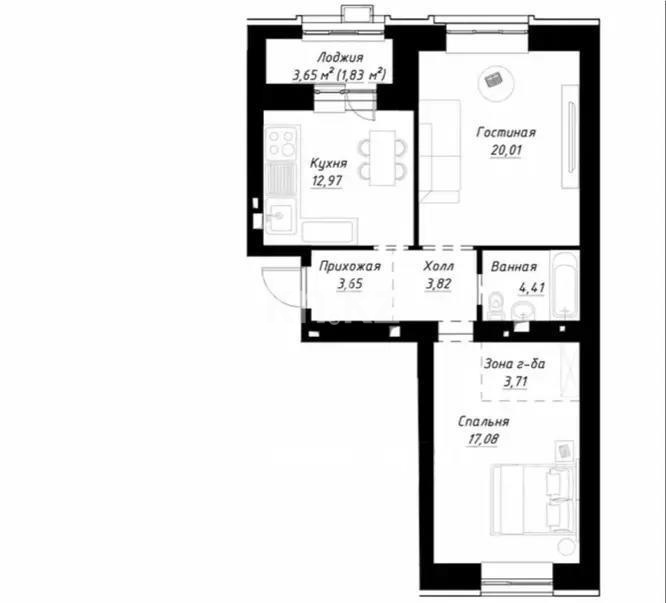 Продажа 2-комнатной квартиры, 68 м² в Астане