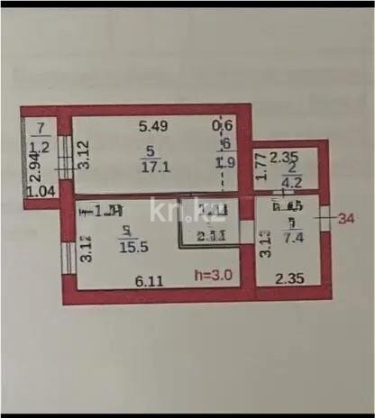 Продажа 2-комнатной квартиры, 52 м² в Караганде - фото 5