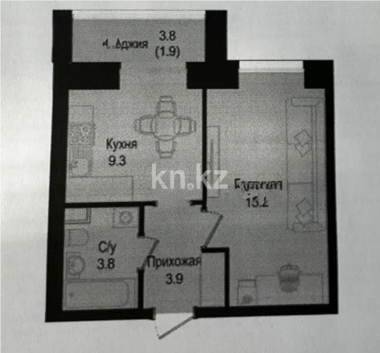 Продажа 2-комнатной квартиры, 37 м² в Астане