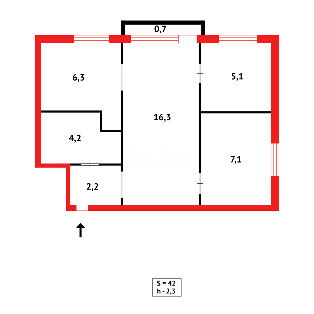 Продажа 3-комнатной квартиры, 45 м² в Караганде - фото 11