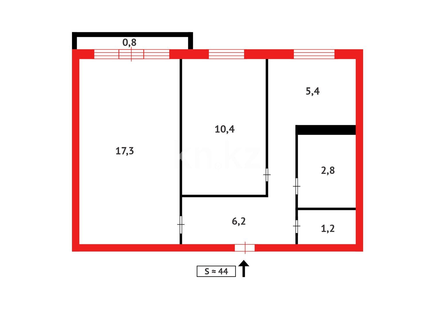 Продажа 2-комнатной квартиры, 44 м² в Темиртау - фото 6