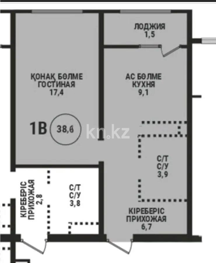 Продажа 1-комнатной квартиры, 38.6 м² в Алматы