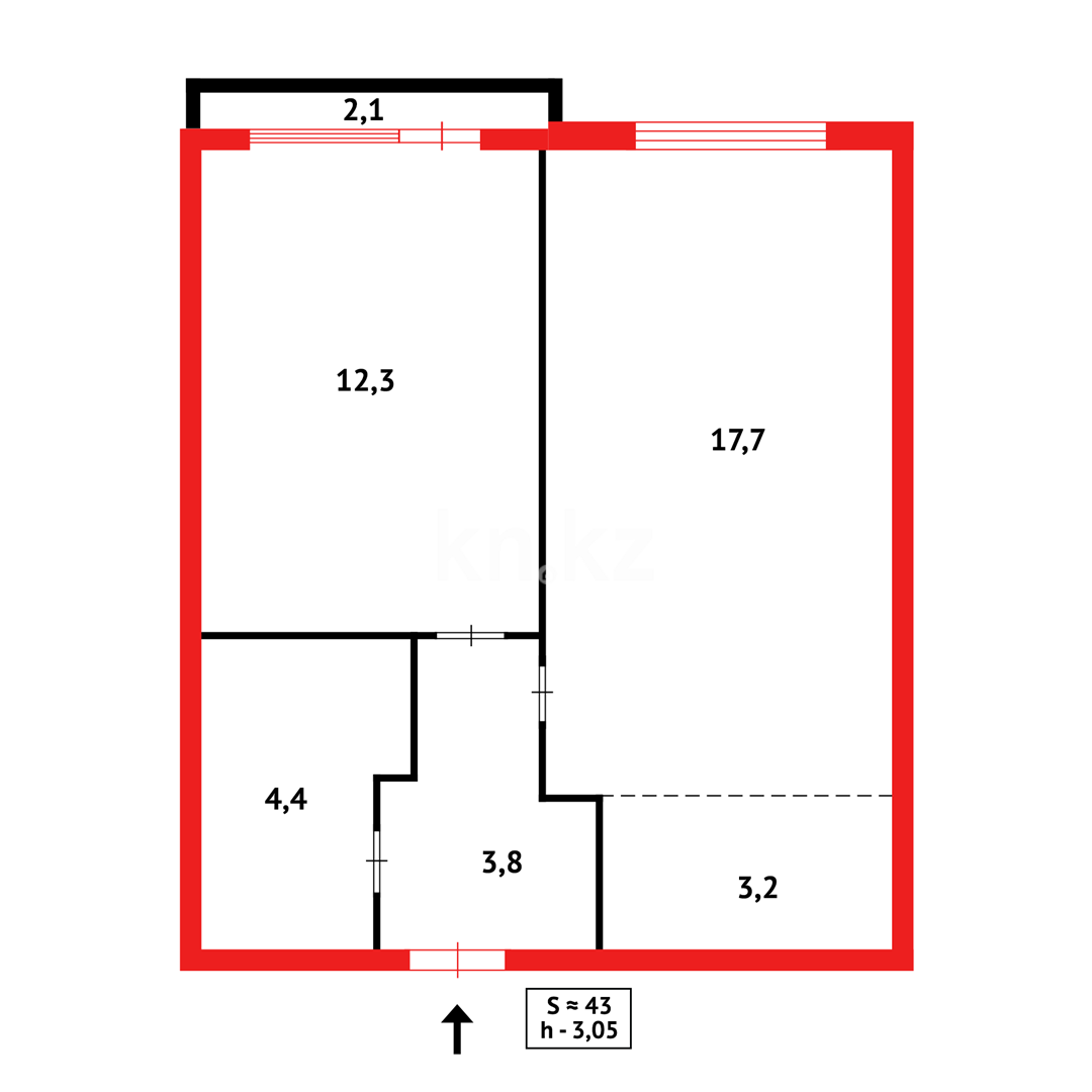 Продажа 2-комнатной квартиры, 45 м² в Караганде - фото 12