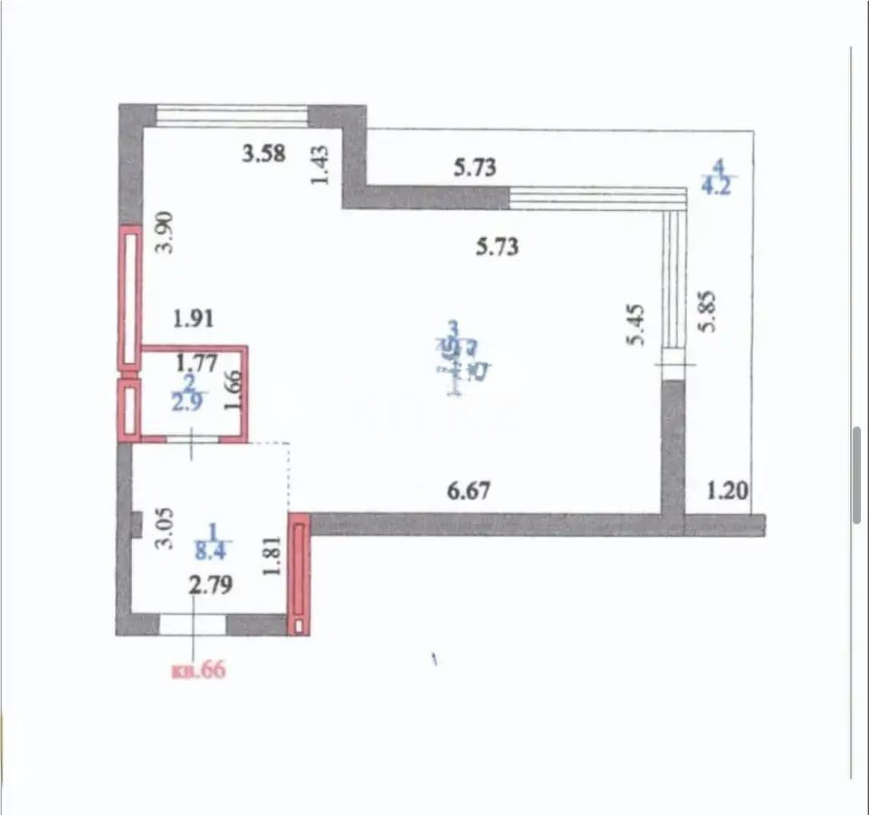 Продажа 1-комнатной квартиры, 67 м², ул. Айтеке би, дом  9 в Астане - фото 4