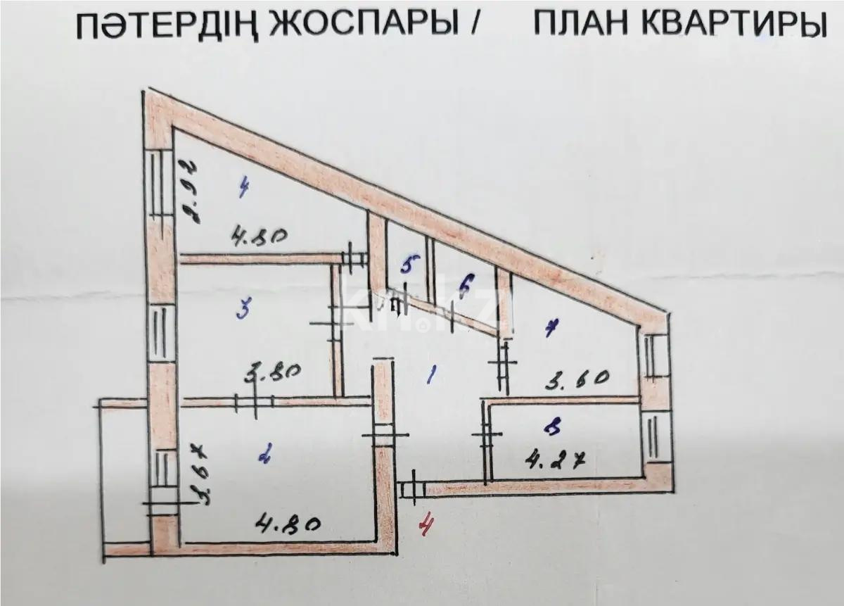 Продажа 4-комнатной квартиры, 76.8 м², пр. Абылай хана, дом  12/2 в Астане - фото 5