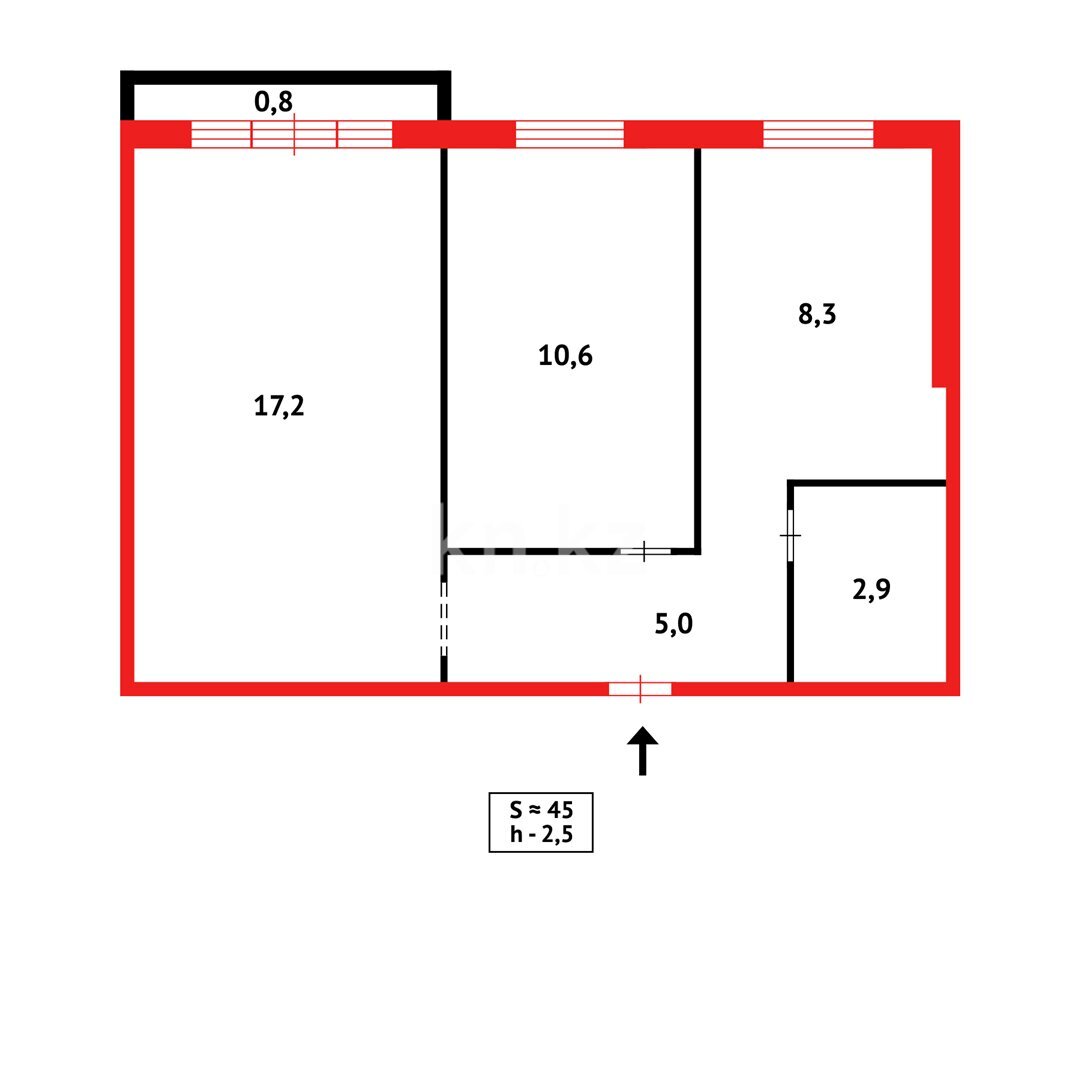 Продажа 2-комнатной квартиры, 44 м² в Темиртау - фото 8