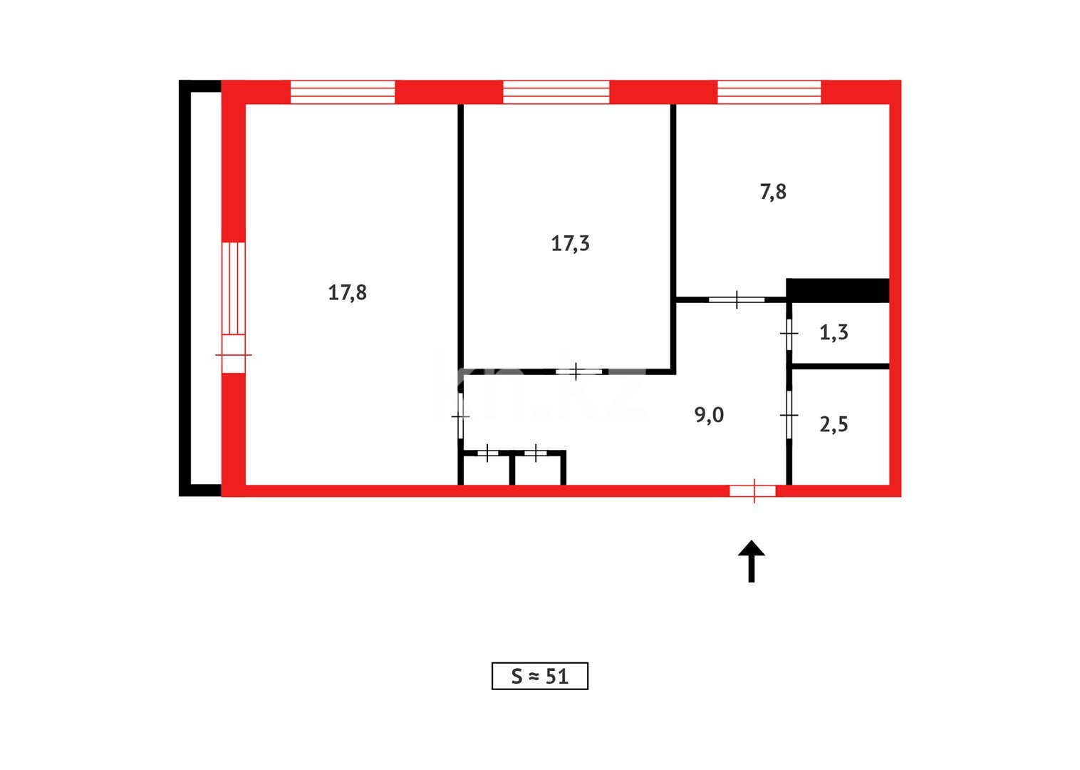 Продажа 2-комнатной квартиры, 52 м² в Темиртау - фото 6
