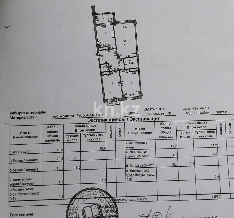 Продажа 3-комнатной квартиры, 78 м², пр. Момышулы, дом  27 в Астане