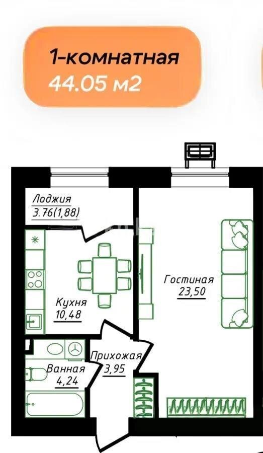 Продажа 1-комнатной квартиры, 45 м² в Астане - фото 3