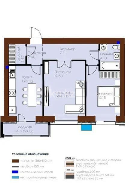 Продажа 2-комнатной квартиры, 62 м² в Астане - фото 3