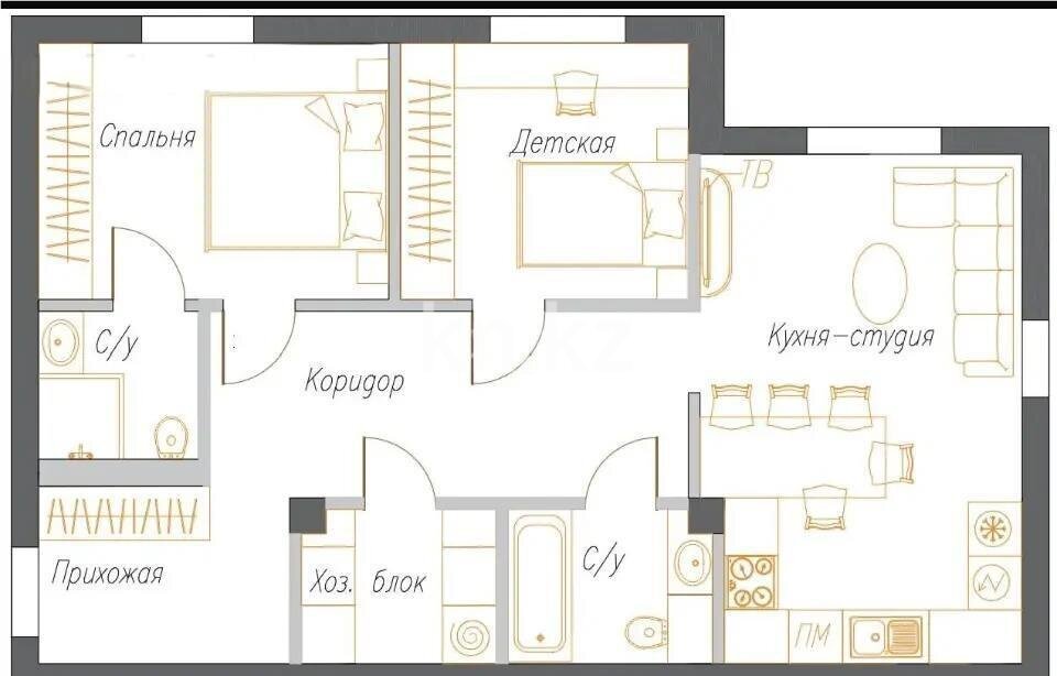 Продажа 3-комнатной квартиры, 70 м² в Алматы - фото 3