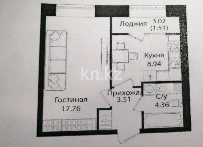 Продажа 1-комнатной квартиры, 36.08 м², ул. Е-15, дом  16 в Астане