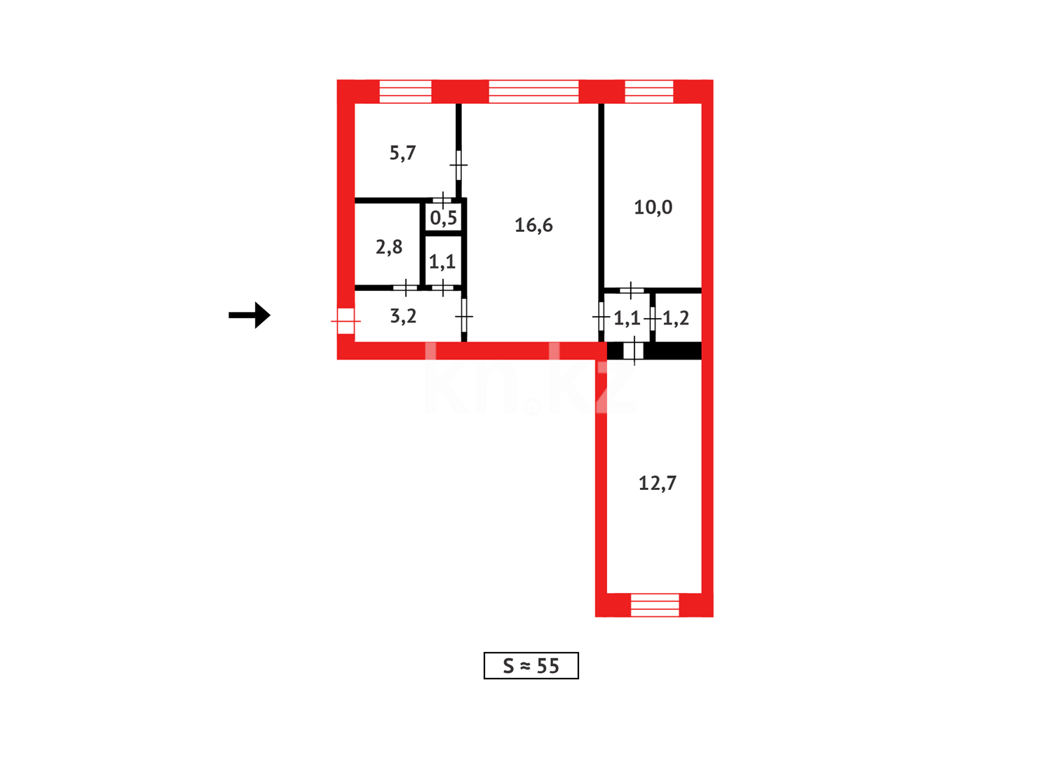Продажа 3-комнатной квартиры, 54 м² в Караганде - фото 11
